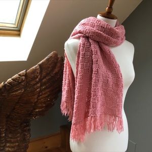 Pink Chunky Knit Wrap